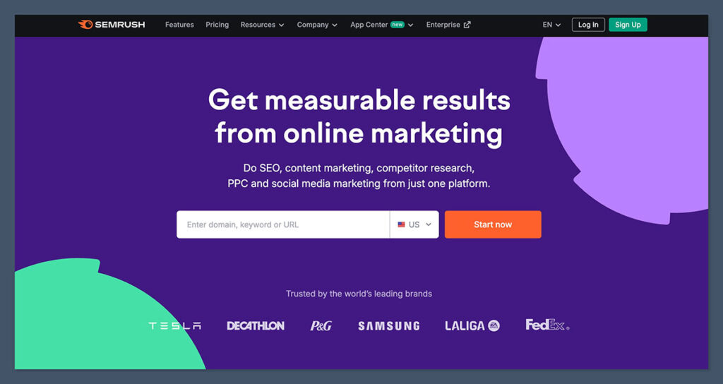 Semrush Homepage